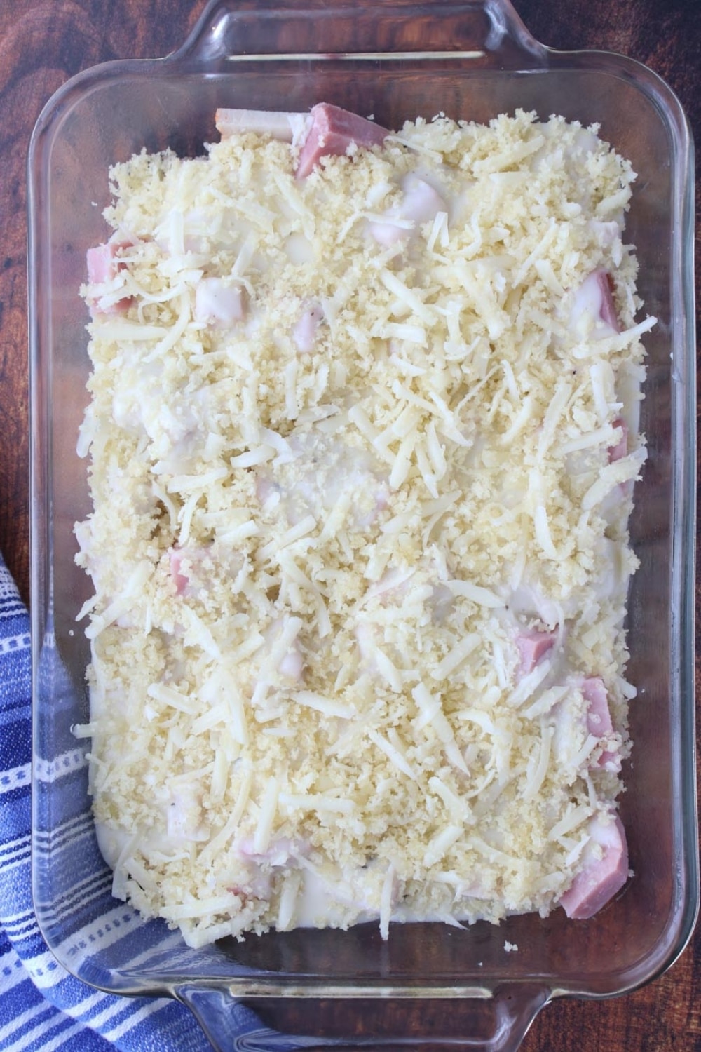 Turkey Cordon Bleu Casserole ready to go into the oven