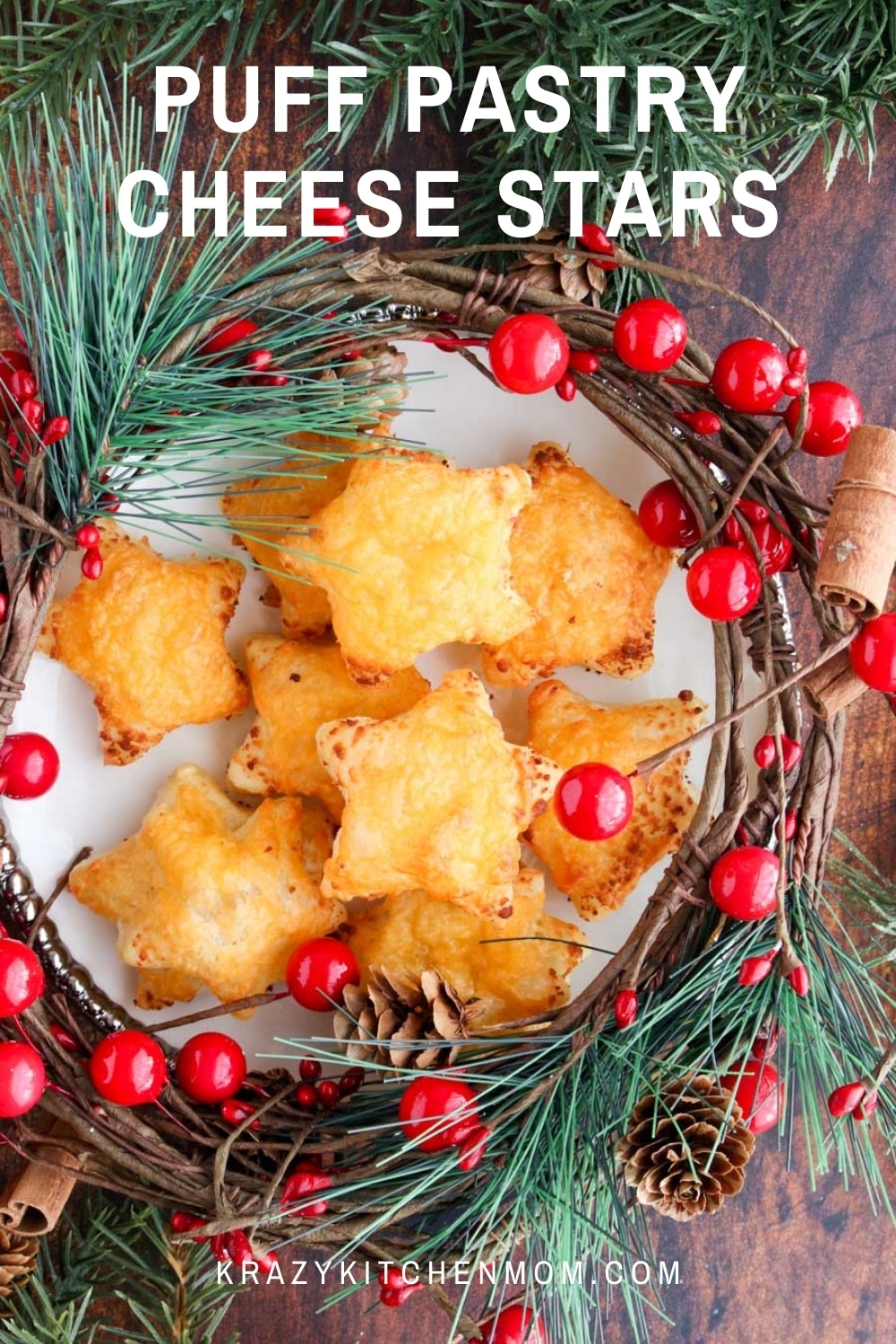 Puff Pastry Cheese Stars are an easy snack that anyone can make. They are buttery and flakey and topped with just the right amount of baked cheese.  via @krazykitchenmom