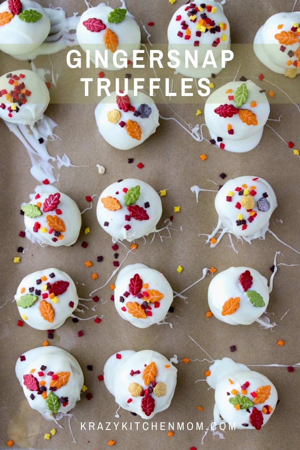 With a bag of gingersnap cookies, a block of cream cheese, and some white chocolate, you can make these yummy and fall festive truffle candies for your family and friends. via @krazykitchenmom