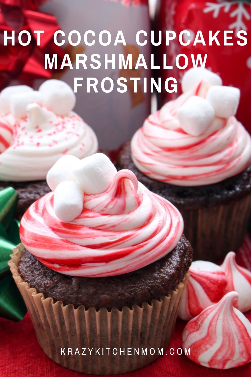 These cupcakes are made using easy store-bought ingredients for a moist, rich, and yummy flavor, topped with creamy marshmallow frosting. via @krazykitchenmom