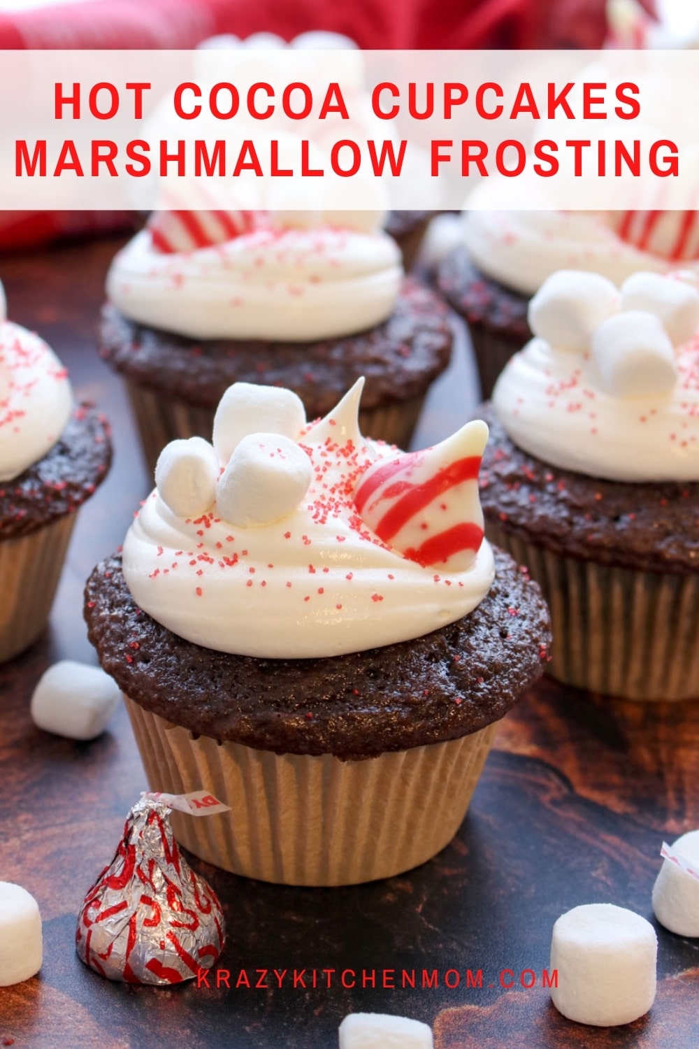 These cupcakes are made using easy store-bought ingredients for a moist, rich, and yummy flavor, topped with creamy marshmallow frosting. via @krazykitchenmom