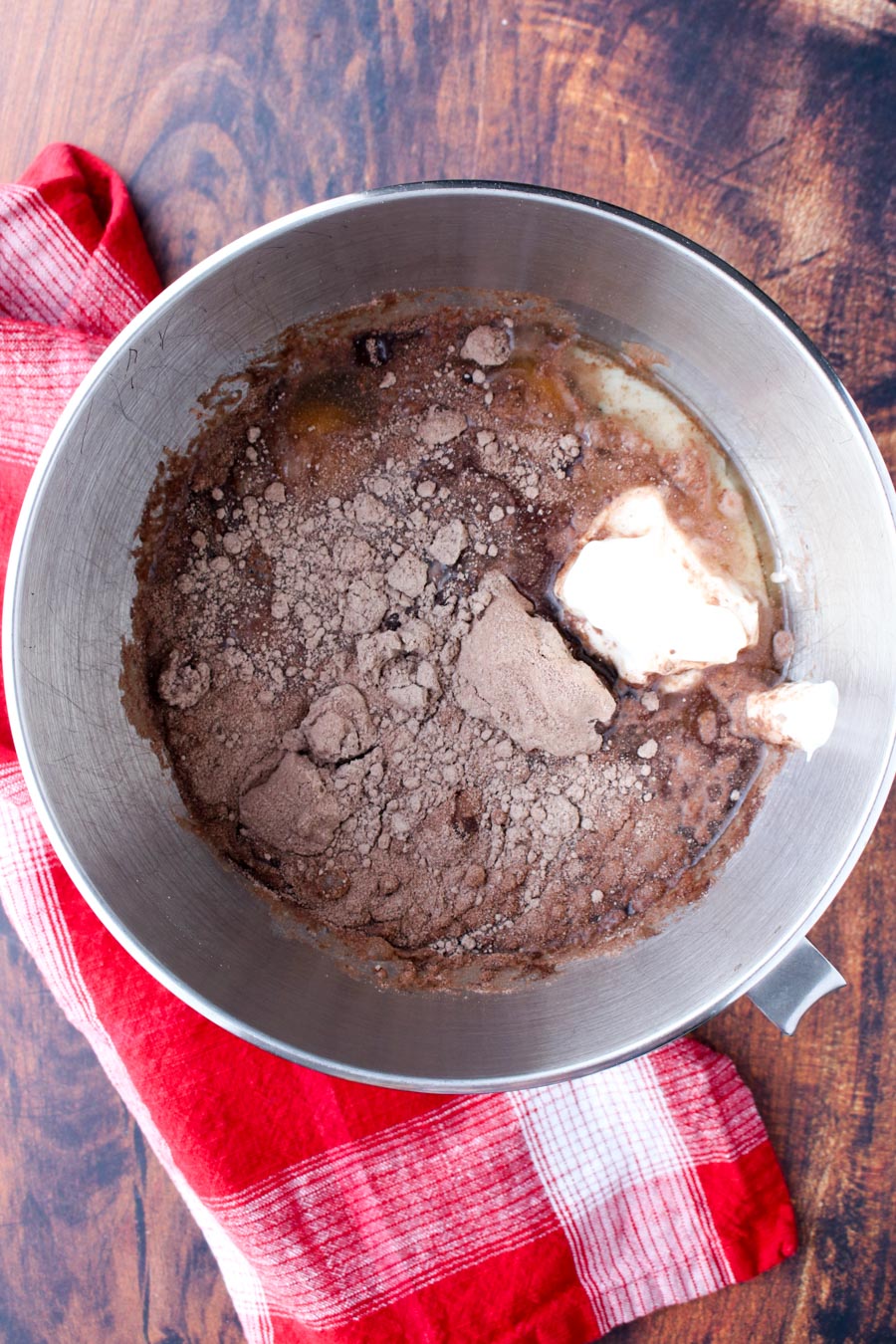 cupcake ingredients in a mixing bowl