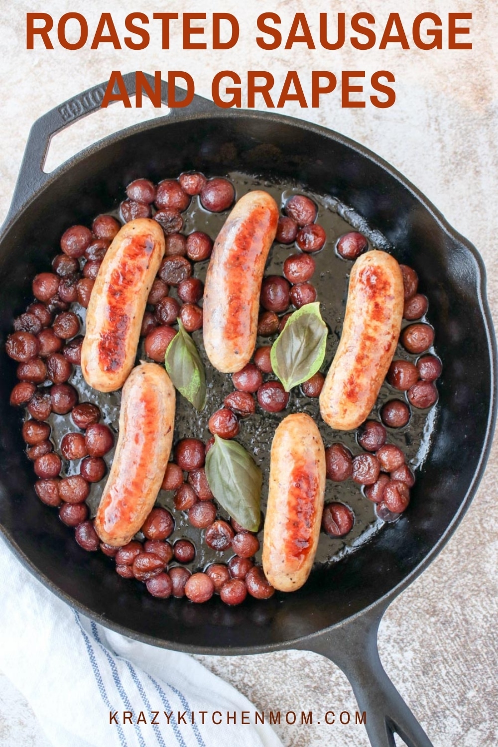 This is one of my favorite ways to make Italian sausage. It's oven-roasted with sweet red grapes and a tangy splash of balsamic. Serve it with cheesy grits and a salad for a full dinner or on a toasted roll with creamy mustard sauce for a casual meal. via @krazykitchenmom