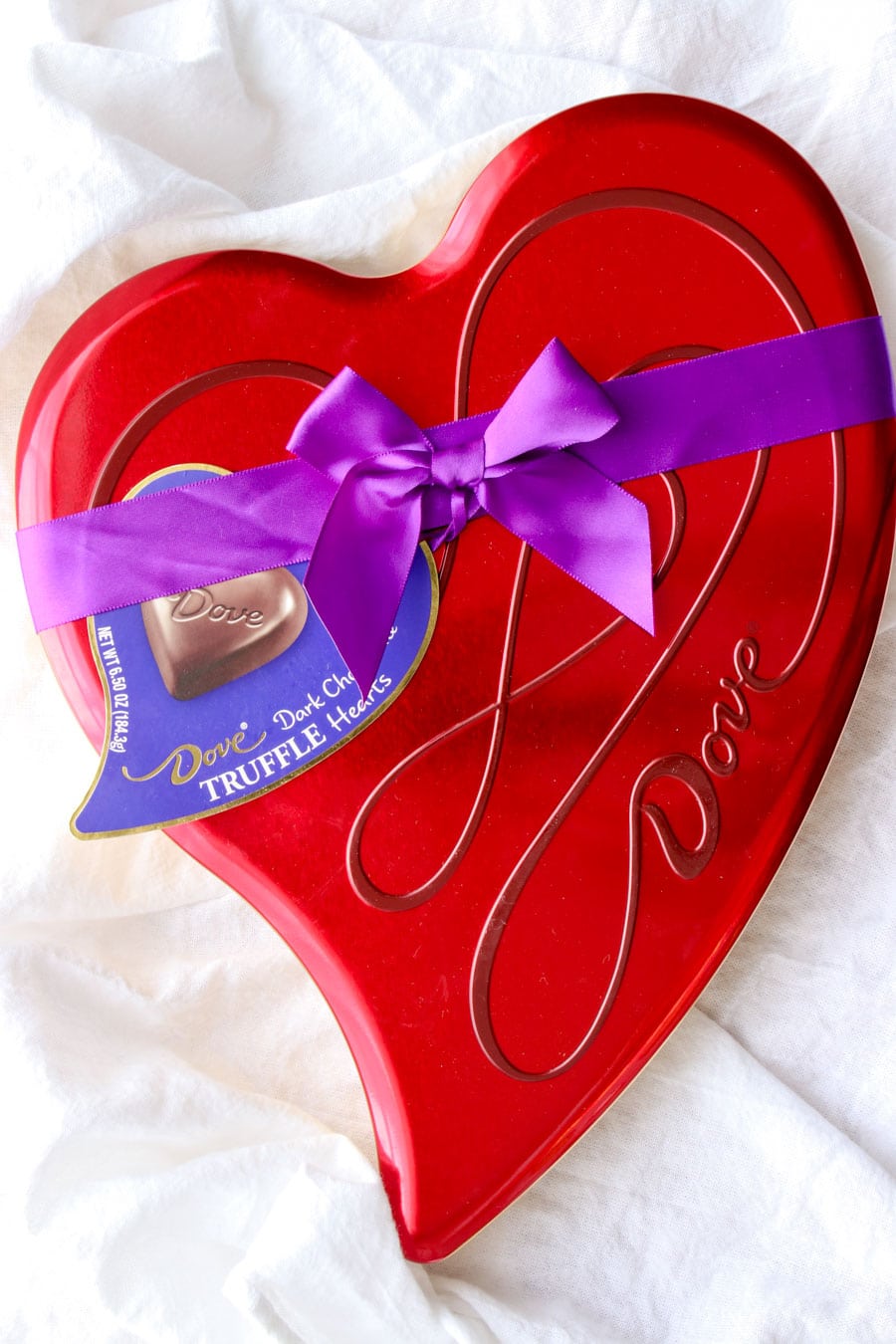 Heart shaped DOVE candy box