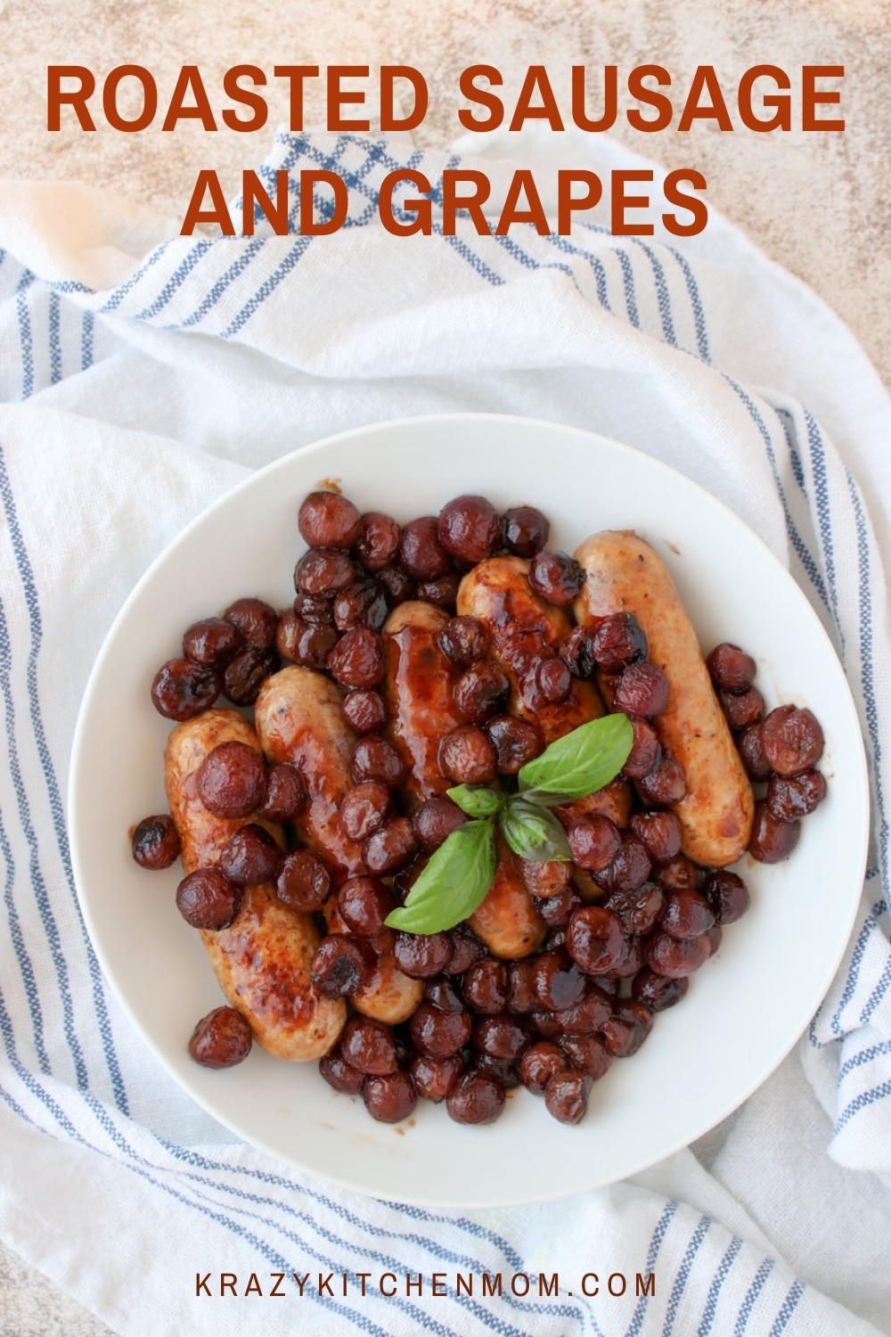This is one of my favorite ways to make Italian sausage. It's oven-roasted with sweet red grapes and a tangy splash of balsamic. Serve it with cheesy grits and a salad for a full dinner or on a toasted roll with creamy mustard sauce for a casual meal. via @krazykitchenmom