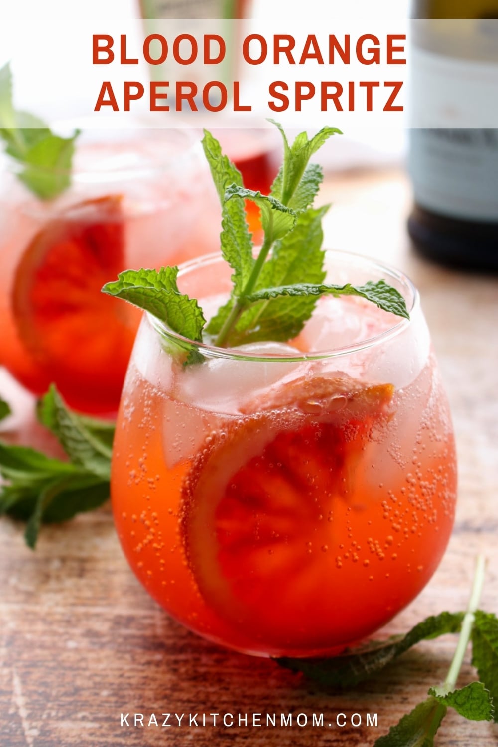 A delightful cocktail made with Aperol, Prosecco, and fresh mint. One sip of this refreshing not too sweet bubbly cocktail and you will be transported to a summer afternoon in Italy. via @krazykitchenmom