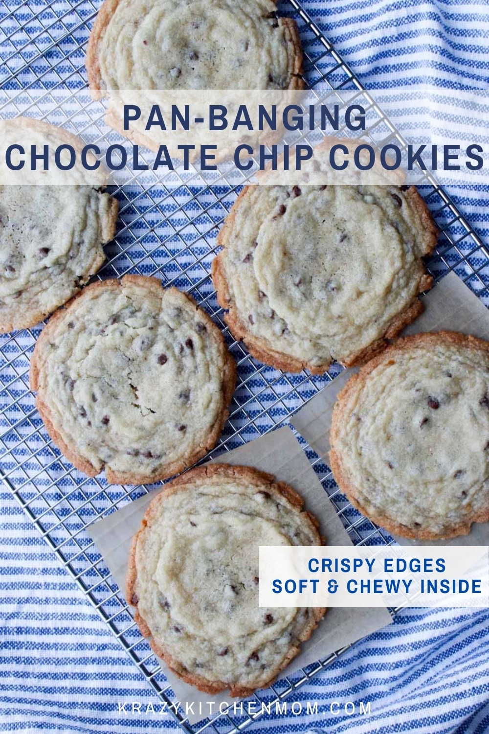 Giant chocolate chip cookies with crispy outside and soft and chewy inside.  via @krazykitchenmom