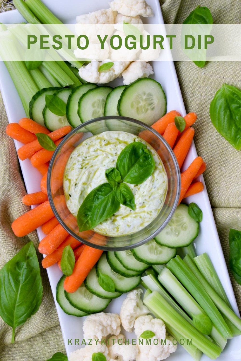 Make a healthy, herby, creamy vegetable dip with just two store-bought ingredients.  via @krazykitchenmom