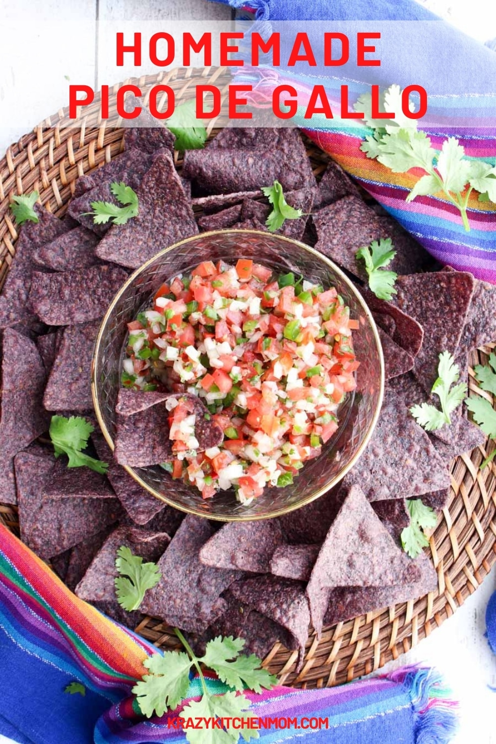 A traditional bright, fresh Mexican salsa bursting with fresh flavor from ripe tomatoes to the heat of jalapeños and tang of fresh lime. via @krazykitchenmom