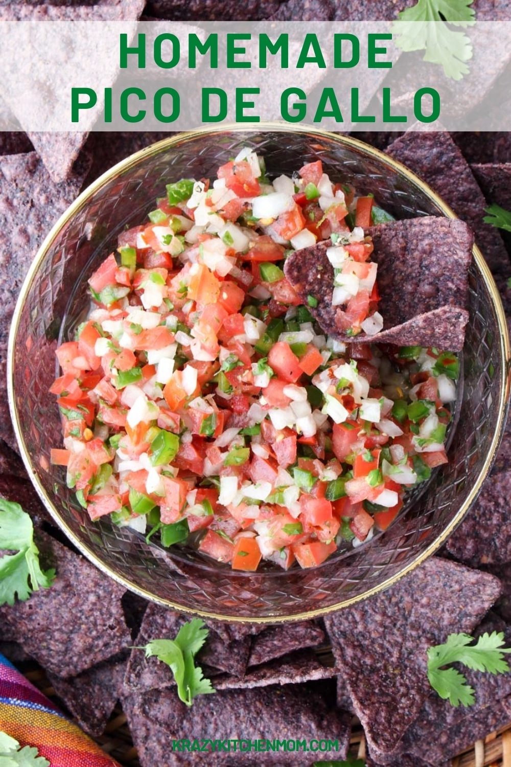 A traditional bright, fresh Mexican salsa bursting with fresh flavor from ripe tomatoes to the heat of jalapeños and tang of fresh lime. via @krazykitchenmom