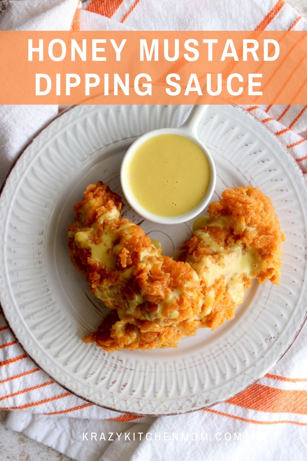 Once you taste this honey mustard dipping sauce, made with only four ingredients, this is going to be your new favorite dip. via @krazykitchenmom