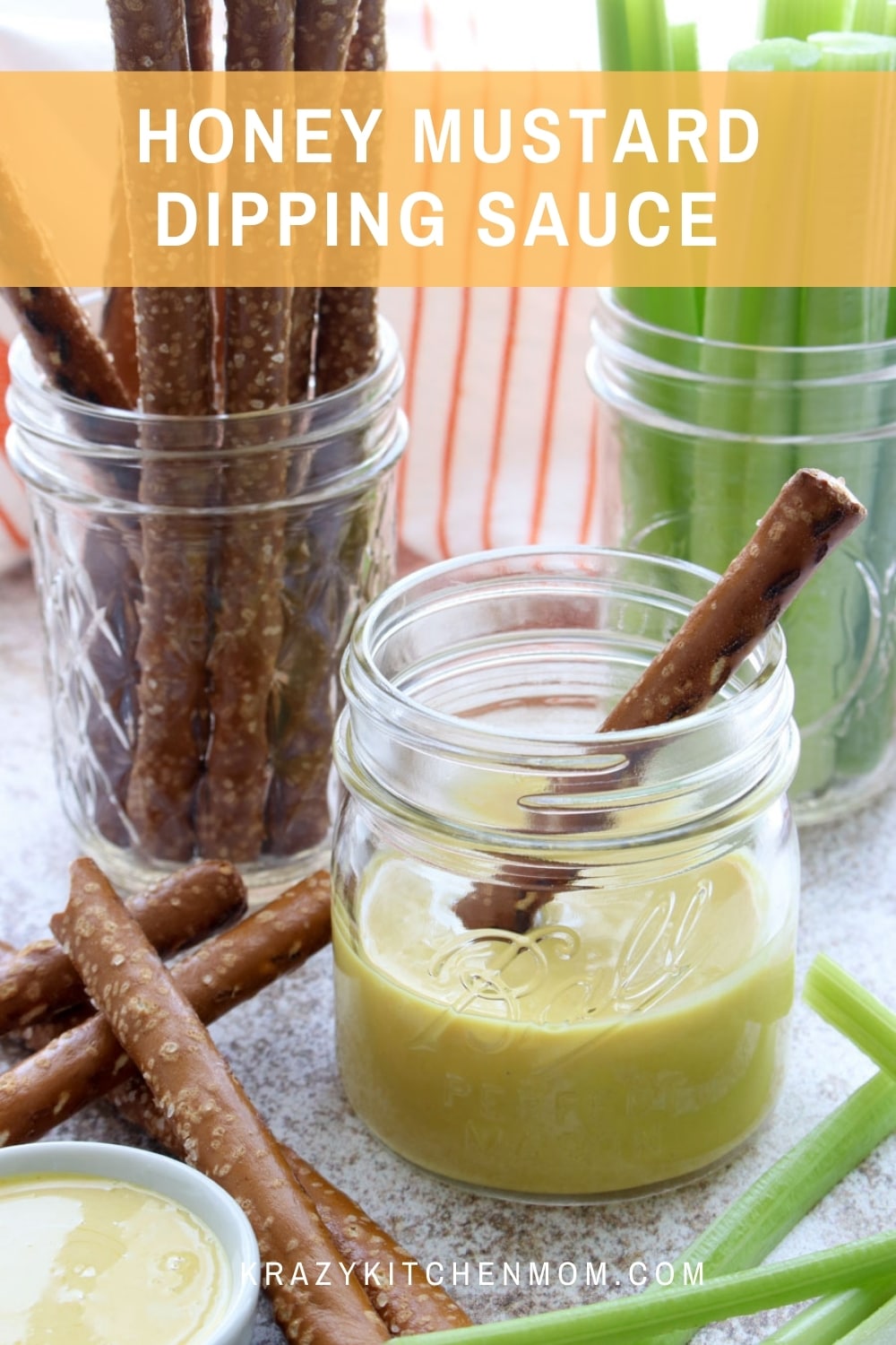 Once you taste this honey mustard dipping sauce, made with only four ingredients, this is going to be your new favorite dip. via @krazykitchenmom