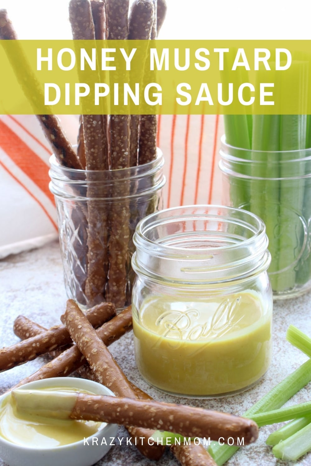 Once you taste this honey mustard dipping sauce, made with only four ingredients, this is going to be your new favorite dip. via @krazykitchenmom