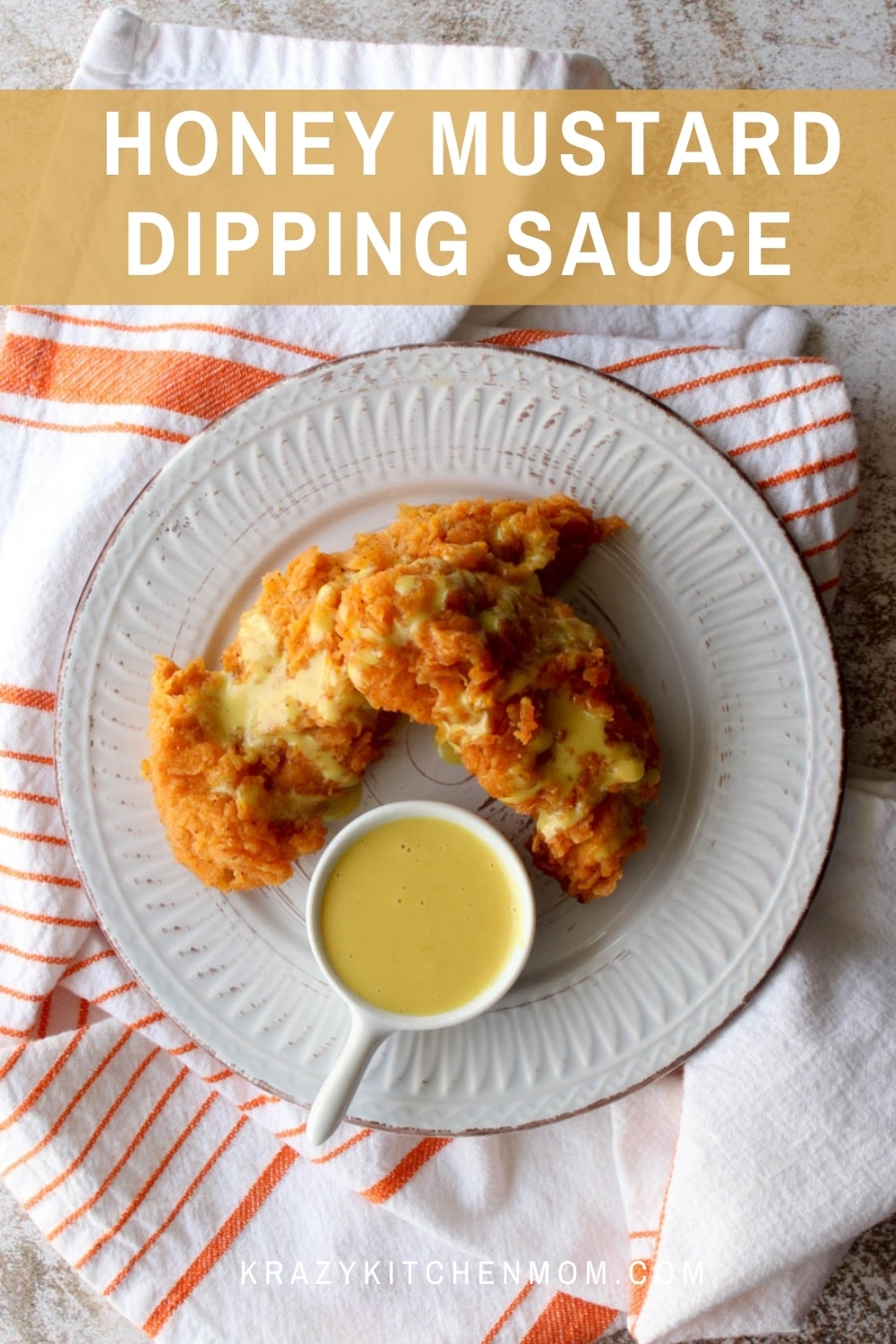 Once you taste this honey mustard dipping sauce, made with only four ingredients, this is going to be your new favorite dip. via @krazykitchenmom