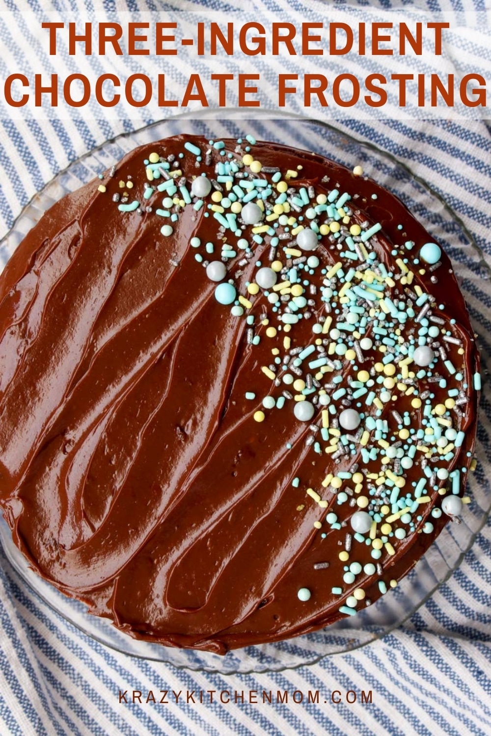 With only three ingredients and three minutes, you can make the creamiest, chocolatey frosting. The perfect chocolate flavor with a slight amount of tanginess.   via @krazykitchenmom