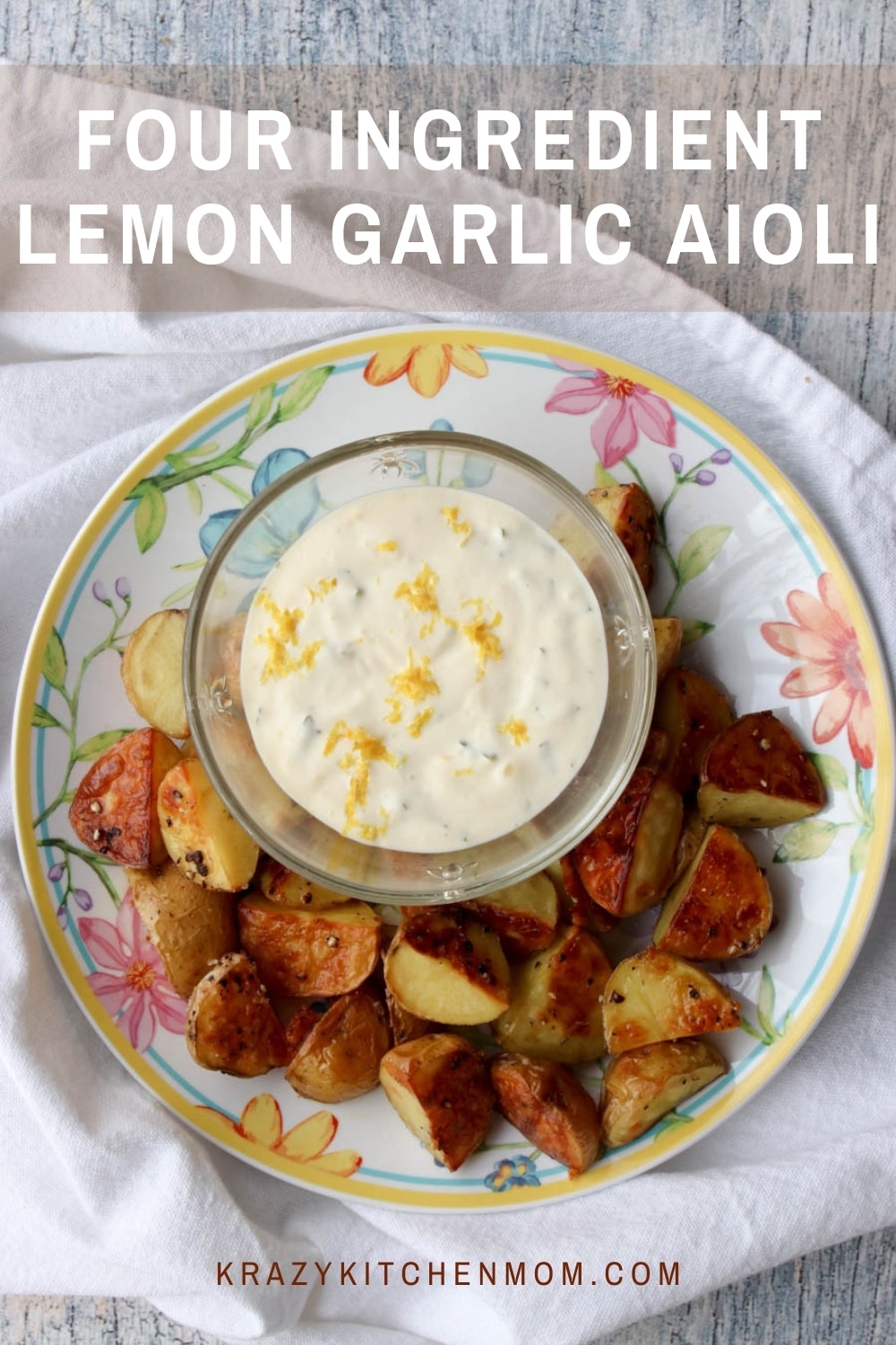 Make a creamy, zesty, bright, aioli using only four ingredients. Use it where ever you would use mayonnaise - as a spread or a dip. Creamy, zesty, bright deliciousness. via @krazykitchenmom