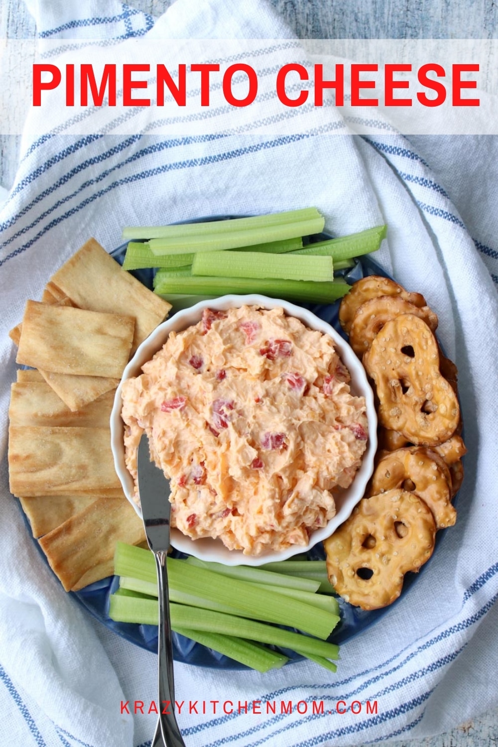 Homemade Southern Style Pimento Cheese is ready in 5 minutes. It's so good, you'll want to keep a jar in the refrigerator all the time. via @krazykitchenmom