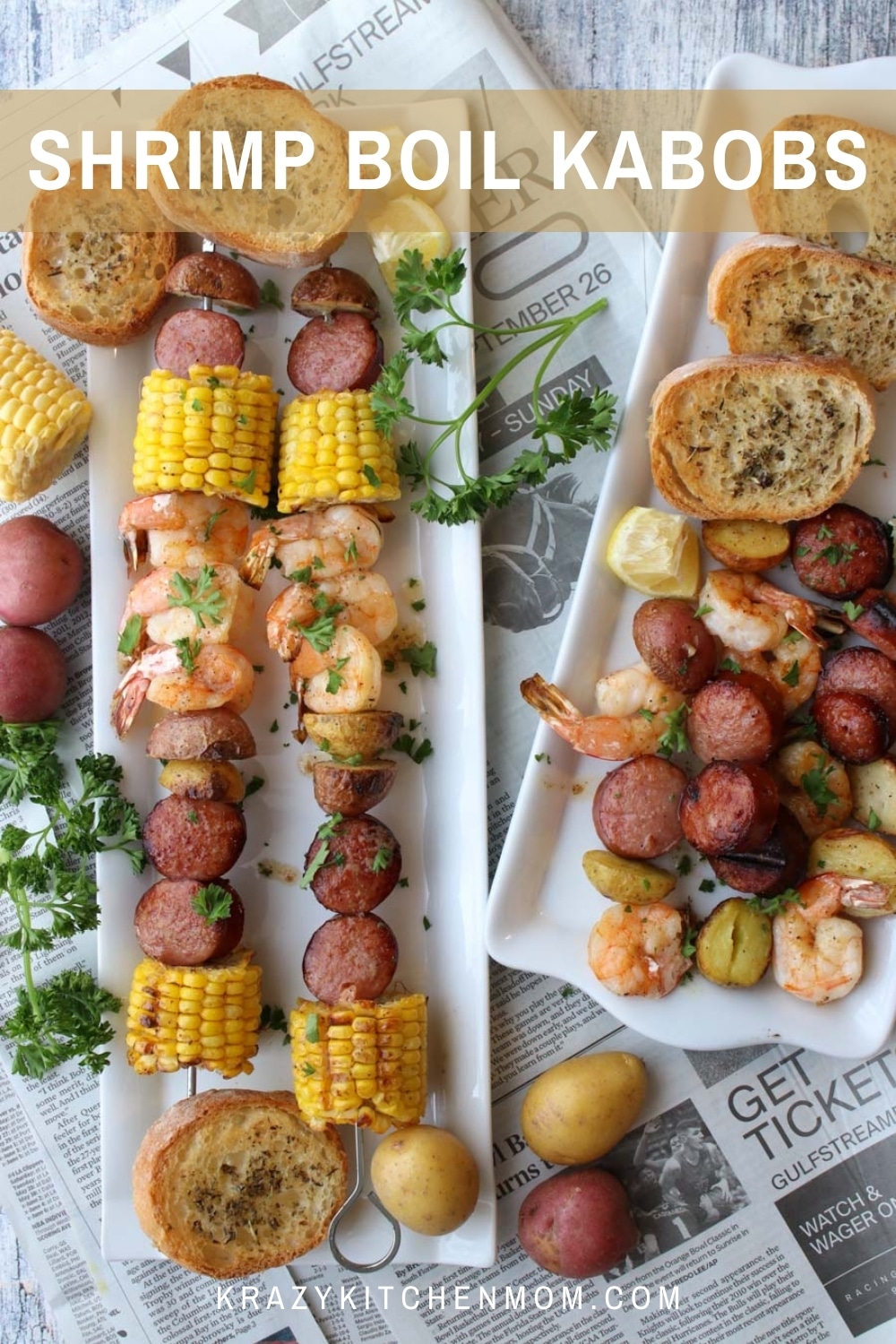 It's officially summer and time to fire up the grill for a summertime southern-style shrimp boil with big shrimp, corn, sausage, potatoes, and spices. via @krazykitchenmom