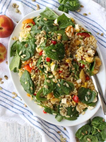 platter of orzo salad