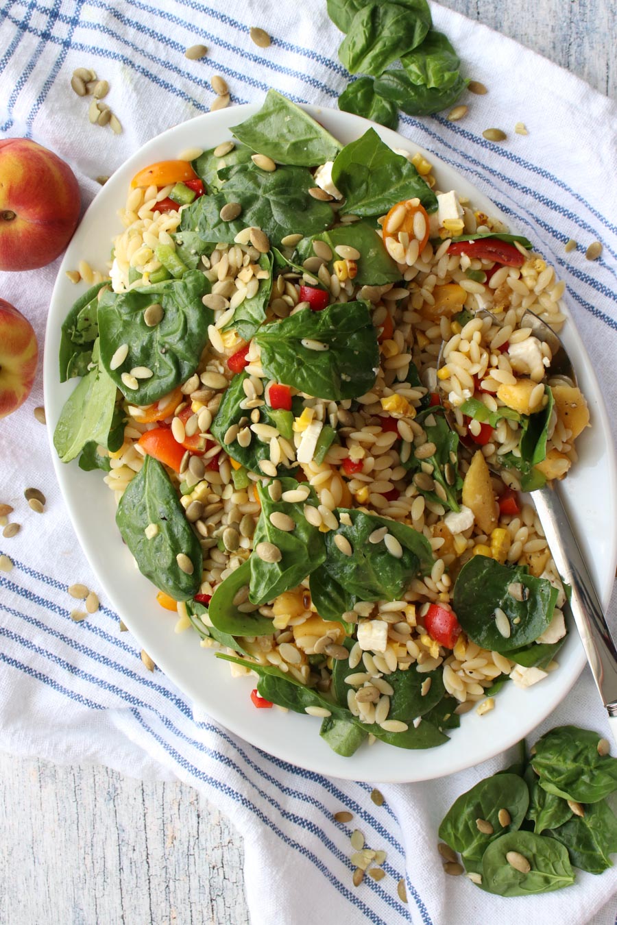 platter of orzo salad