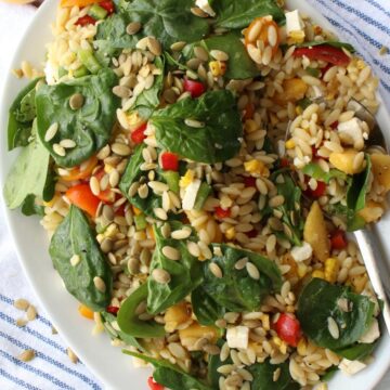 platter of orzo salad