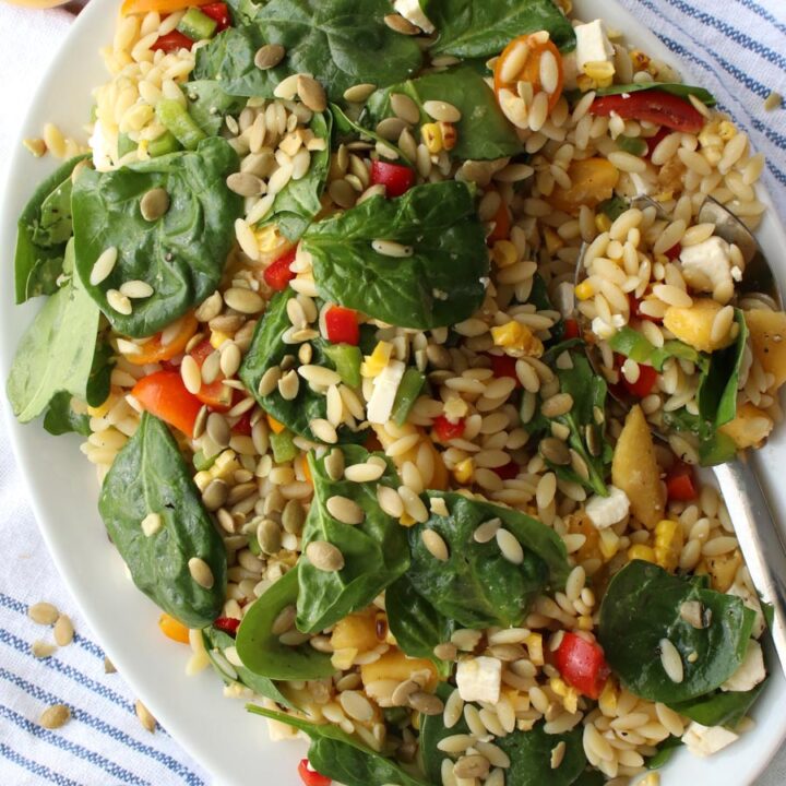 Summer Orzo Salad with White Balsamic Vinaigrette Krazy Kitchen Mom