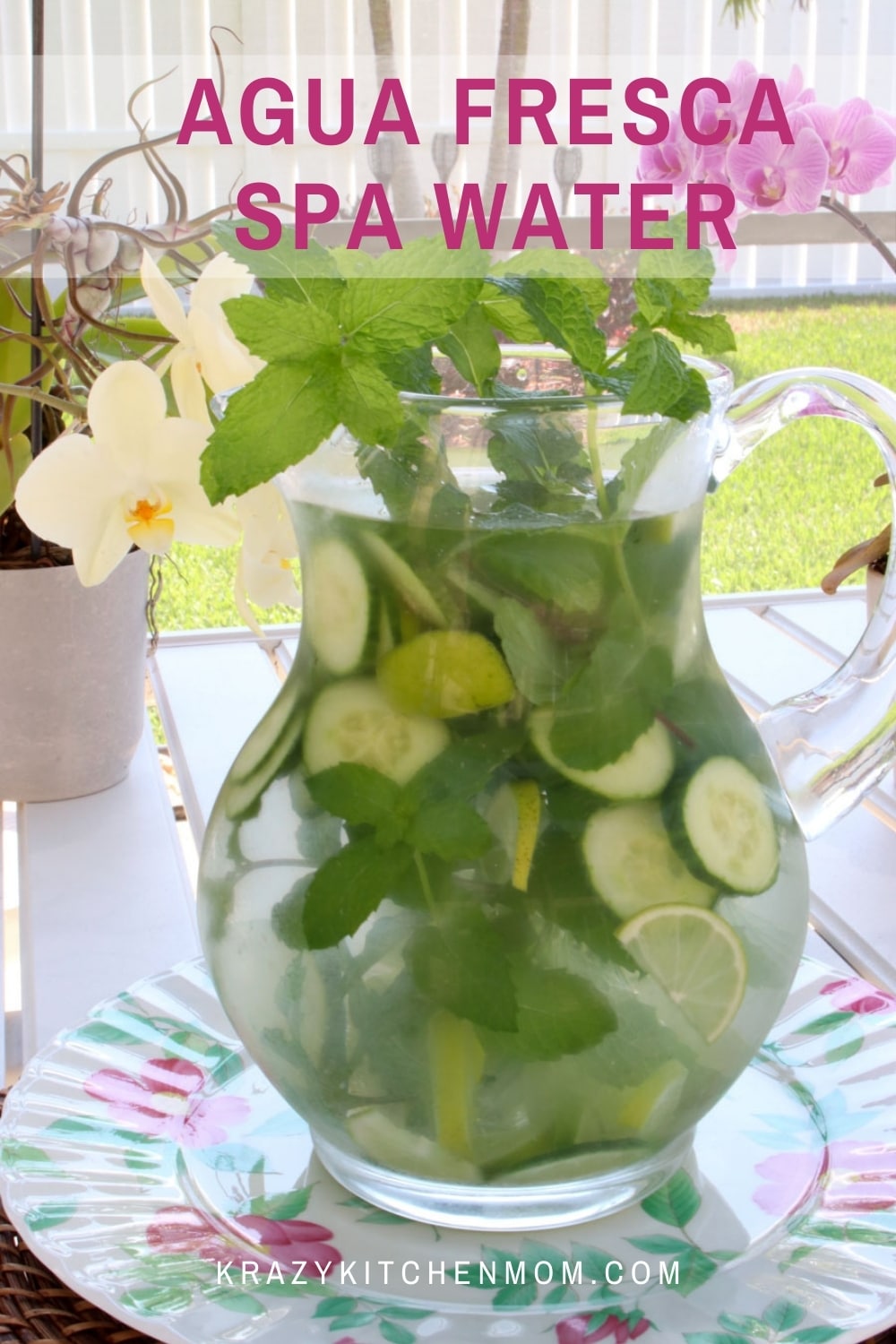 When it's hot outside all you want is something cold and refreshing. Kick it up by making a large pitcher of cucumber lime agua fresca spa water.  via @krazykitchenmom