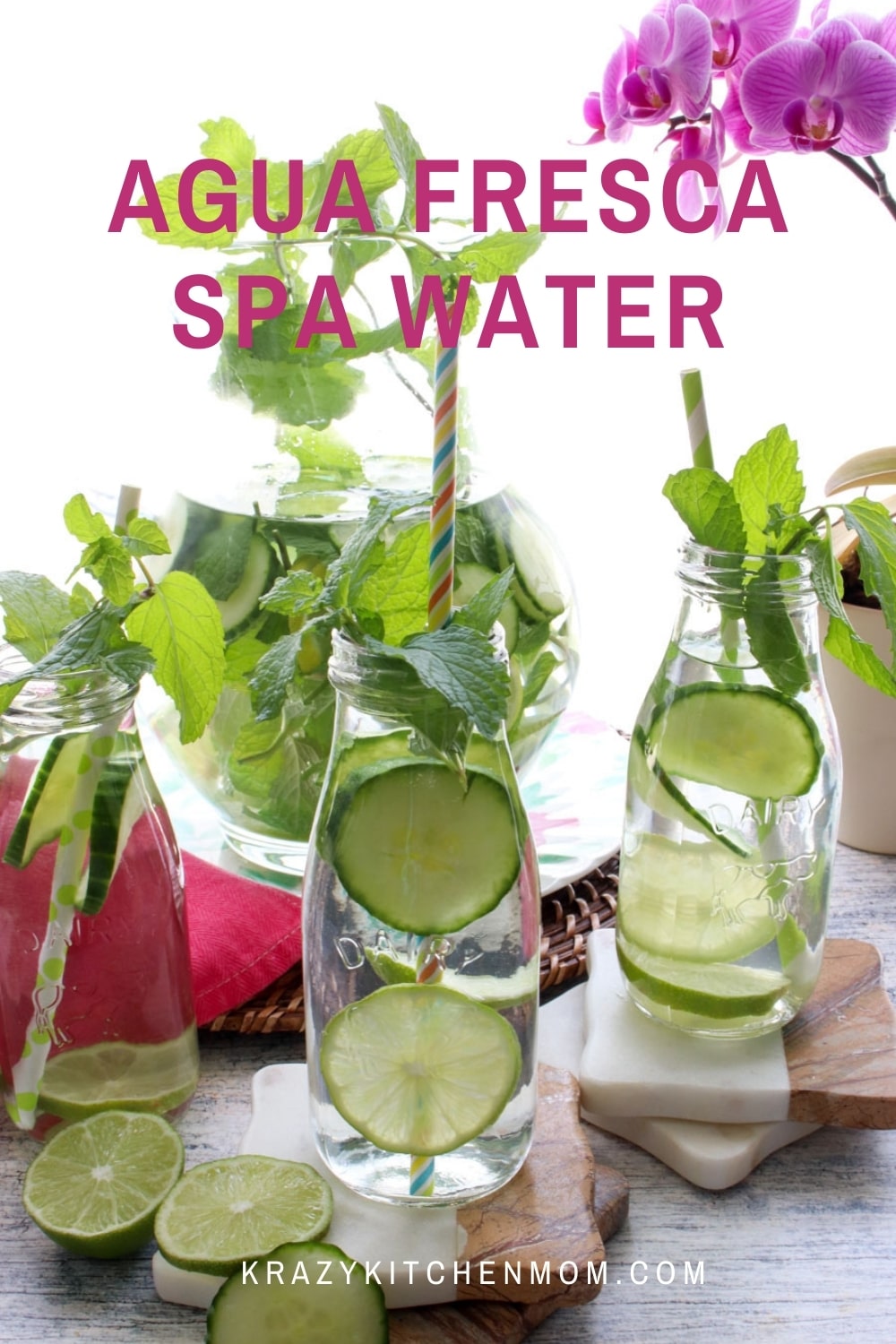 When it's hot outside all you want is something cold and refreshing. Kick it up by making a large pitcher of cucumber lime agua fresca spa water.  via @krazykitchenmom