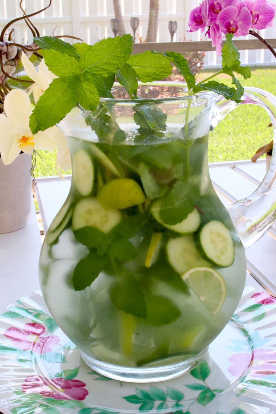 large pitcher of spa water