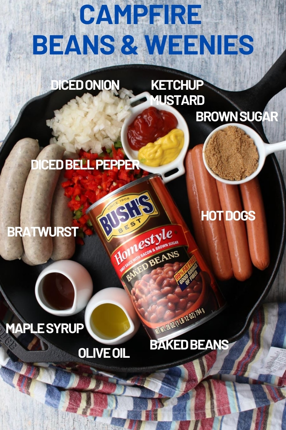 photo of campfire beans and weenies ingredients