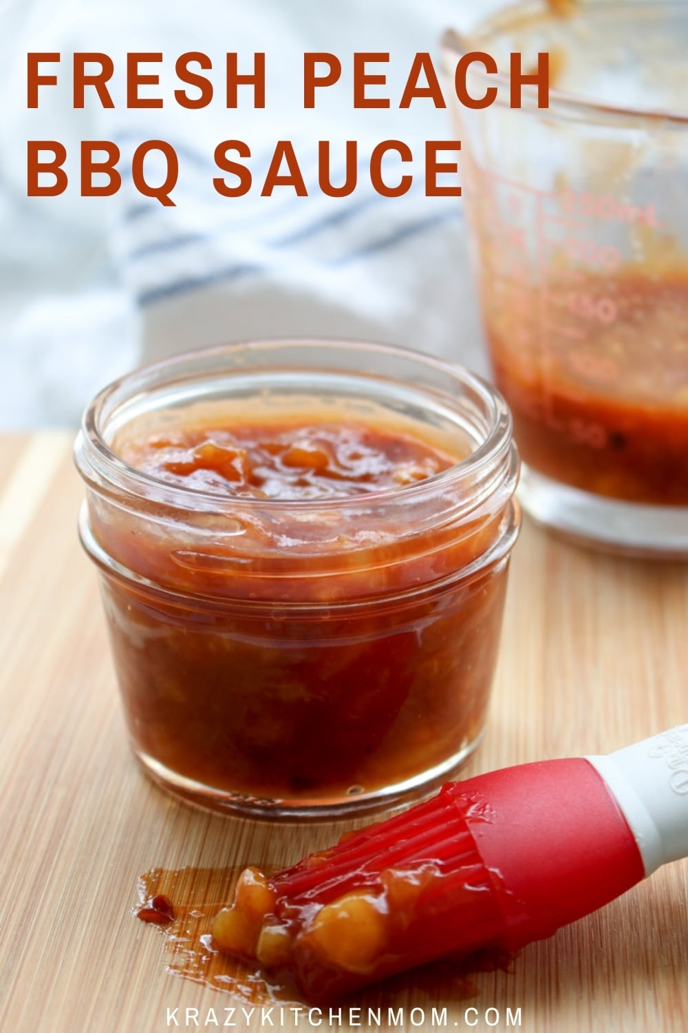 Give your store-bought BBQ sauce a zippy fresh fruity flavor by using fresh summer peaches. Slather it on everything you BBQ this summer. via @krazykitchenmom