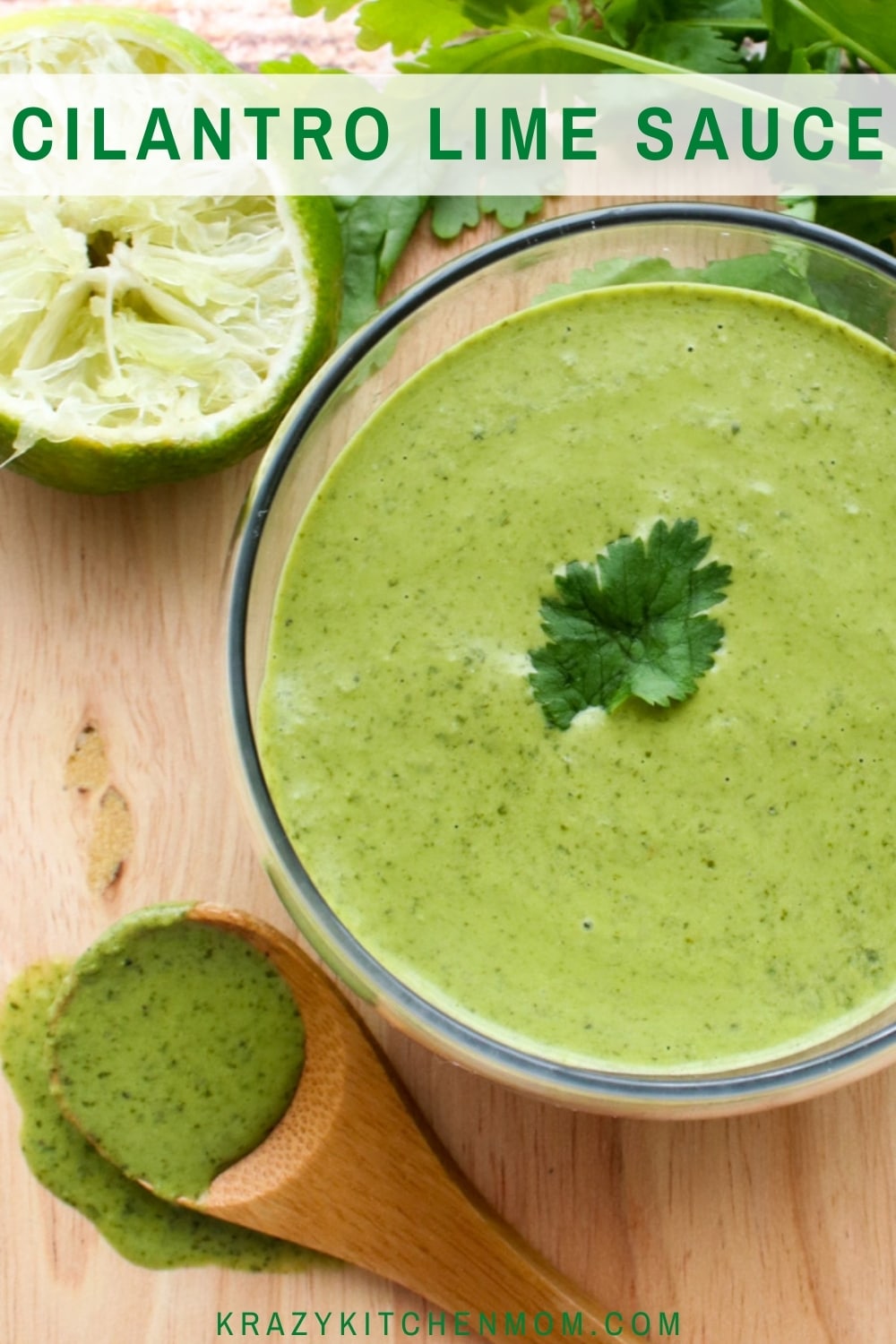 Cilantro Lime Sauce is a creamy, tangy, fresh, and bright sauce. Drizzle it on grilled chicken, pork, or steak. It's also a great sauce for grilled vegetables. via @krazykitchenmom