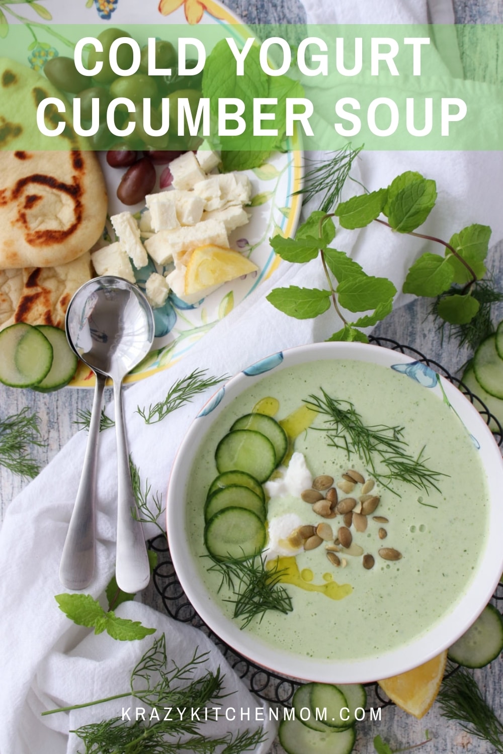 Who says you can't have soup in the summertime? This is soup is cold, fresh, and refreshing. It's ridiculously easy to make and ready in minutes.  via @krazykitchenmom