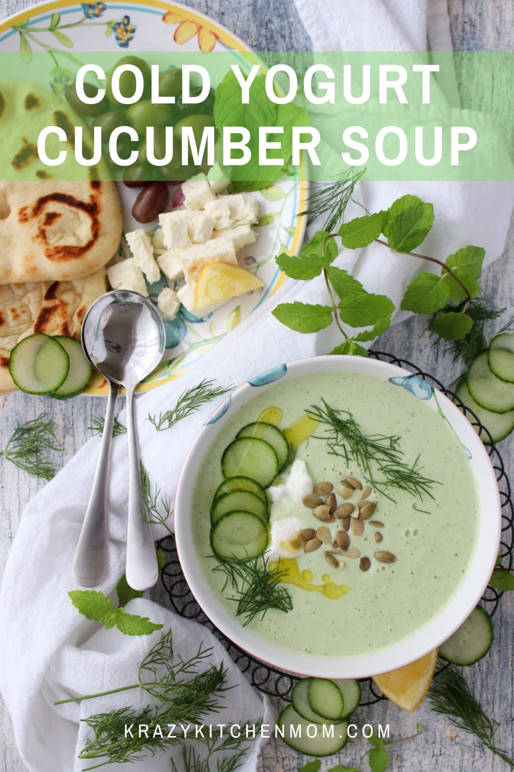 Who says you can't have soup in the summertime? This is soup is cold, fresh, and refreshing. It's ridiculously easy to make and ready in minutes.  via @krazykitchenmom