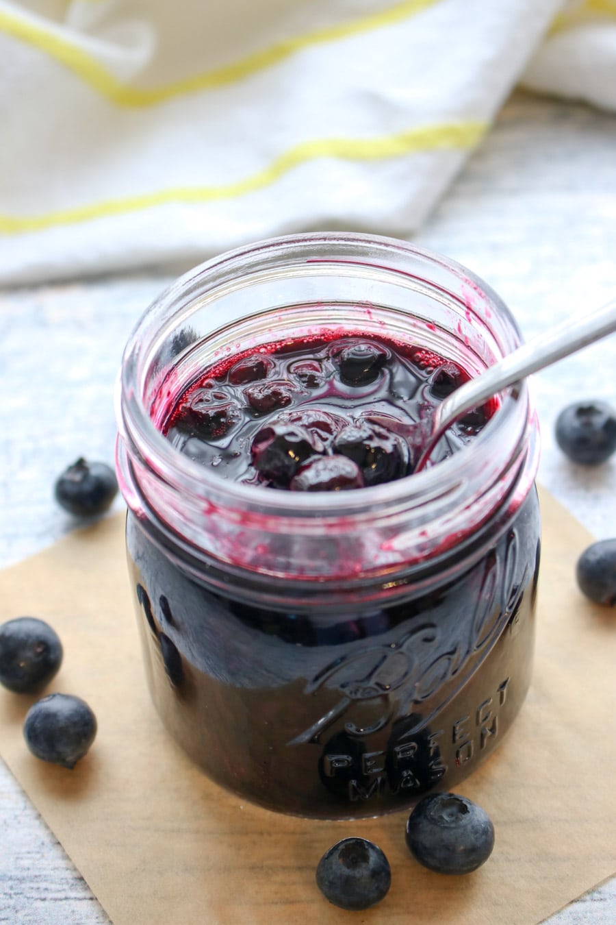 jar of blueberry sauce