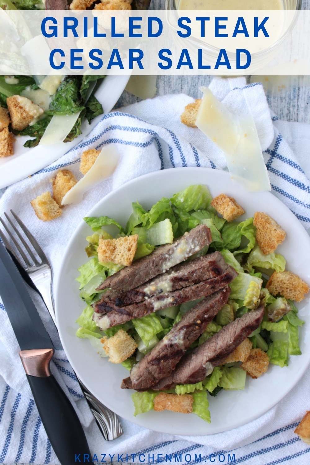 Turn a simple Cesar salad into an impressive dinner plater by using your BBQ grill or a simple stovetop grill pan.  via @krazykitchenmom