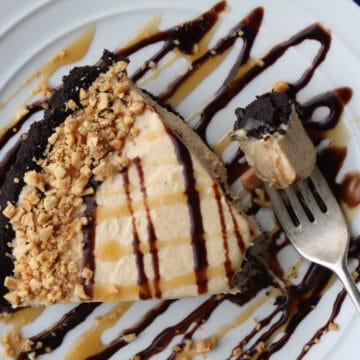 A slice of peanut butter pie