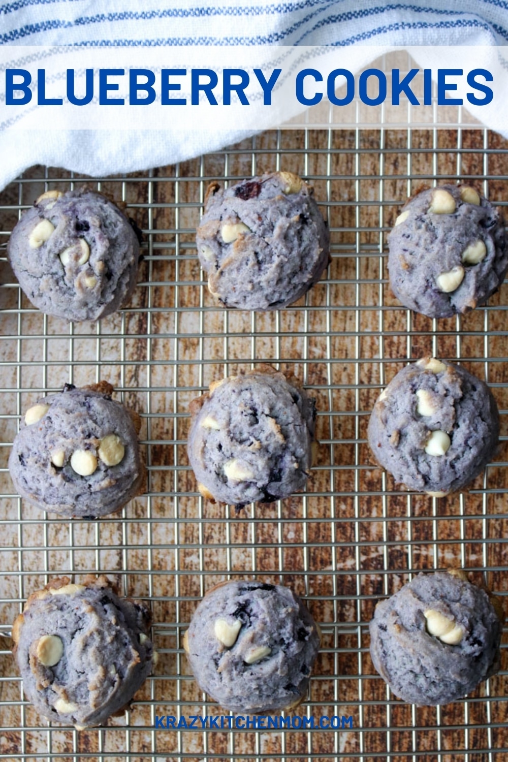 These Blueberry Cookies have gone viral on social media giant TikTok. People can't stop talking about them and for good reason. They are delicious! via @krazykitchenmom