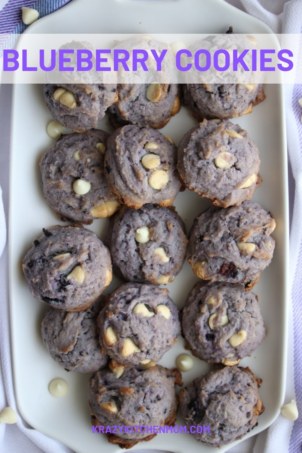 These Blueberry Cookies have gone viral on social media giant TikTok. People can't stop talking about them and for good reason. They are delicious! via @krazykitchenmom