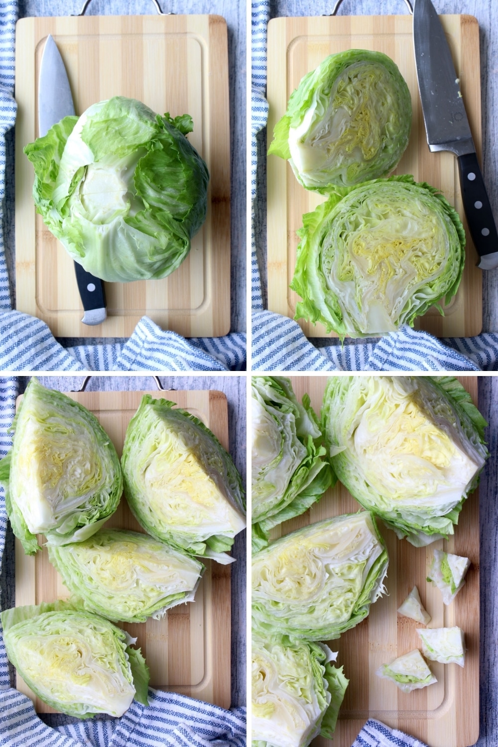 photos showing how to cut wedge salad