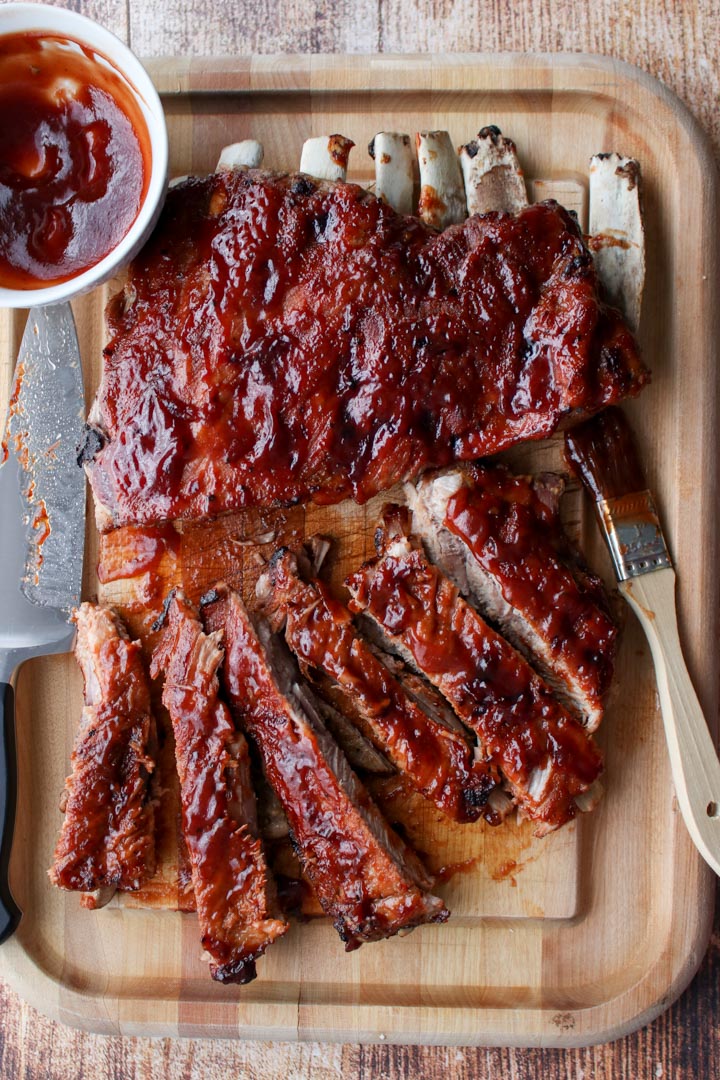 ribs on a cutting board