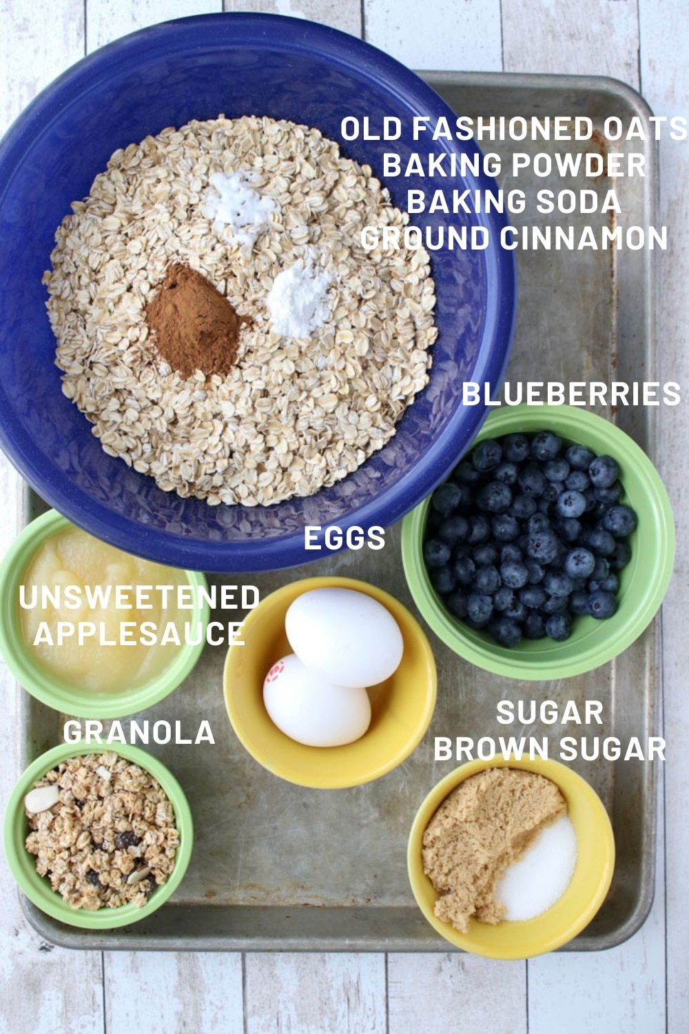 ingredients to make baked blueberry oatmeal