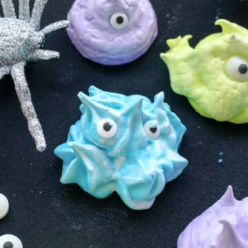 blue monster meringue with two eyes