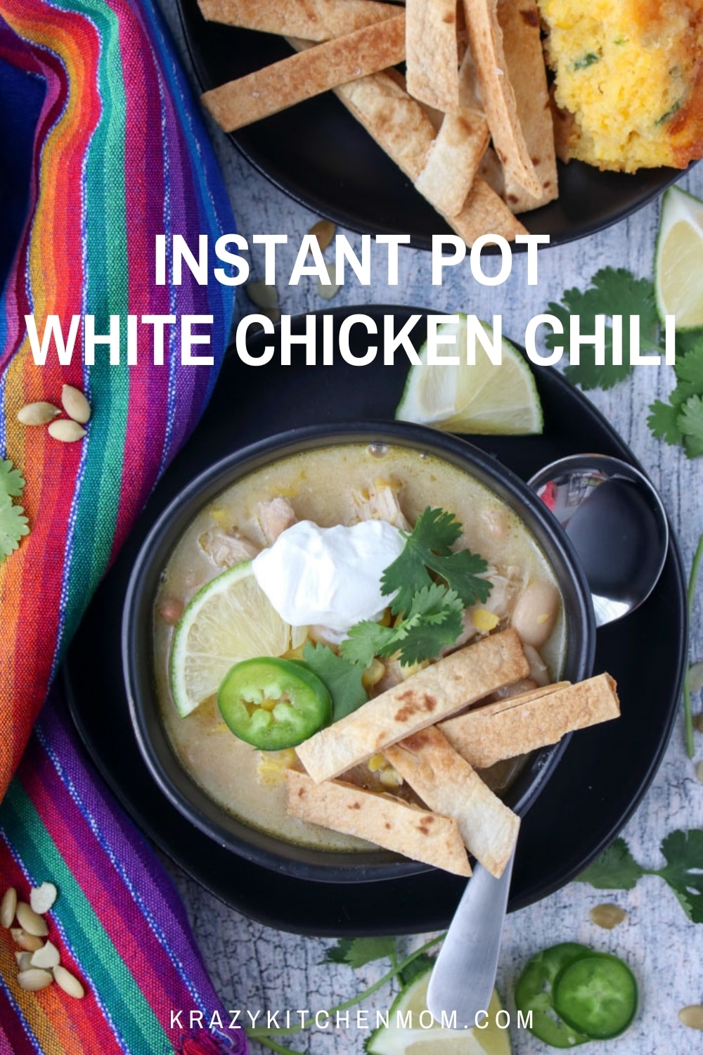 Cream white chicken chili is a great alternative to a red chili sauce. It's loaded with Tex-Mex flavors and is ready in less than 40 minutes. via @krazykitchenmom