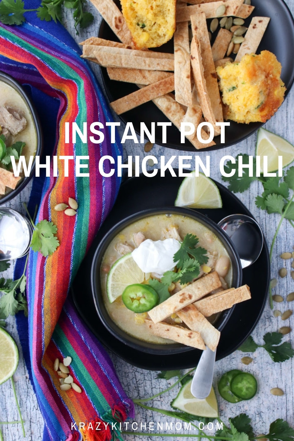 Cream white chicken chili is a great alternative to a red chili sauce. It's loaded with Tex-Mex flavors and is ready in less than 40 minutes. via @krazykitchenmom