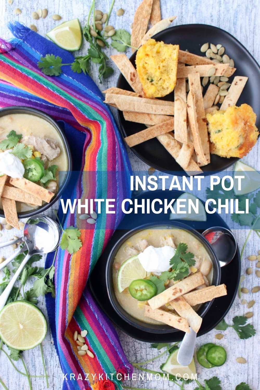 Cream white chicken chili is a great alternative to a red chili sauce. It's loaded with Tex-Mex flavors and is ready in less than 40 minutes. via @krazykitchenmom