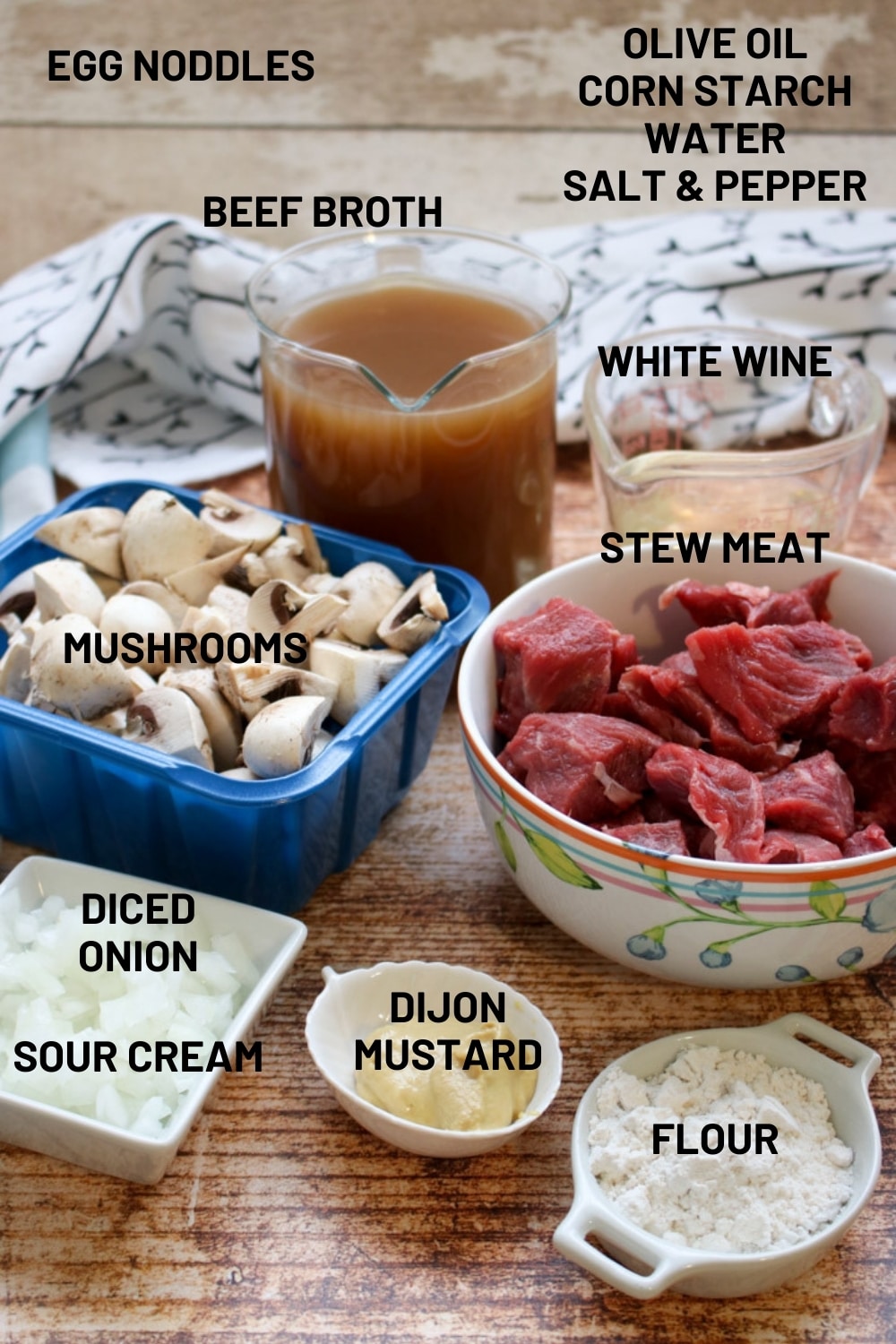 Beef stroganoff  ingredients