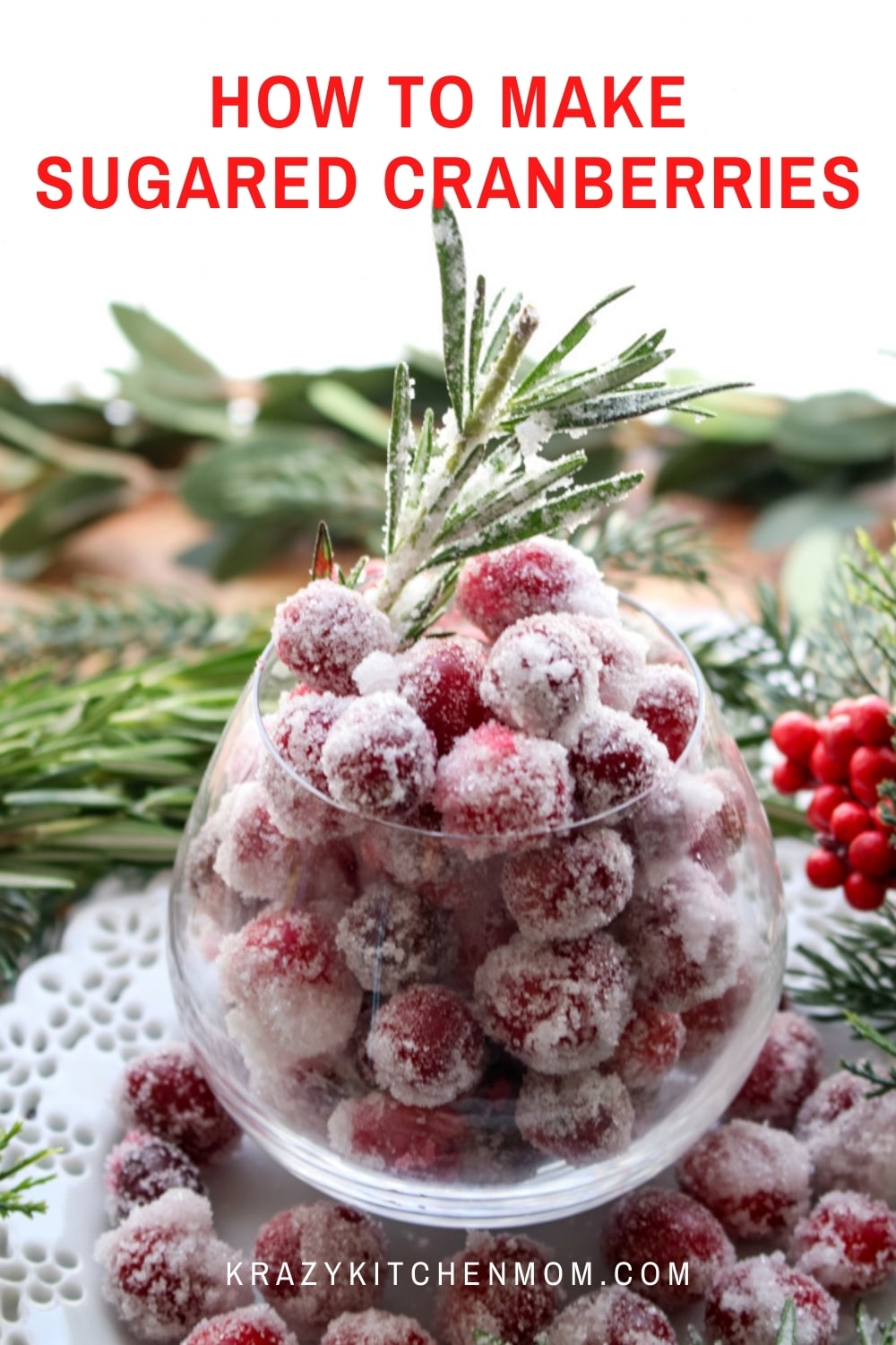 t sugar cranberries are the perfect little snack, a cocktail garnish, and even the filling for your favorite holiday bread.  via @krazykitchenmom