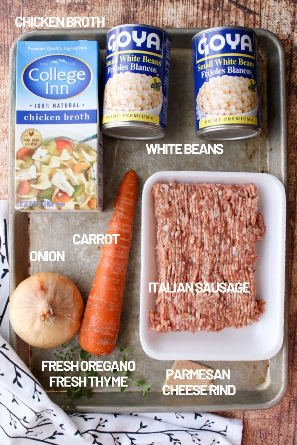 ingredients to make white bean and sausage soup