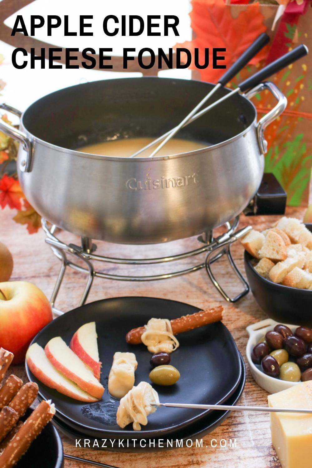 Calling all my cheese lovers! This fall-inspired cheese fondue is becoming a family favorite at our house. Serve it with apples, bread, and pretzel sticks for the perfect appetizer.  via @krazykitchenmom